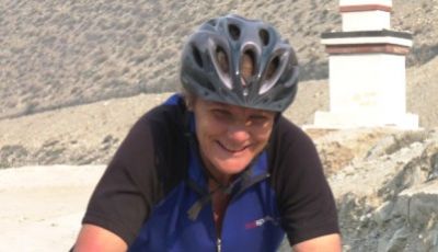Kathryn Mayne Cycling on the  tour with redspokes