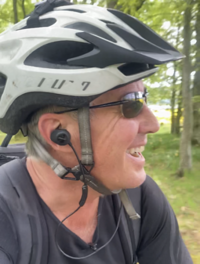 Paul Winterton Cycling on the  tour with redspokes